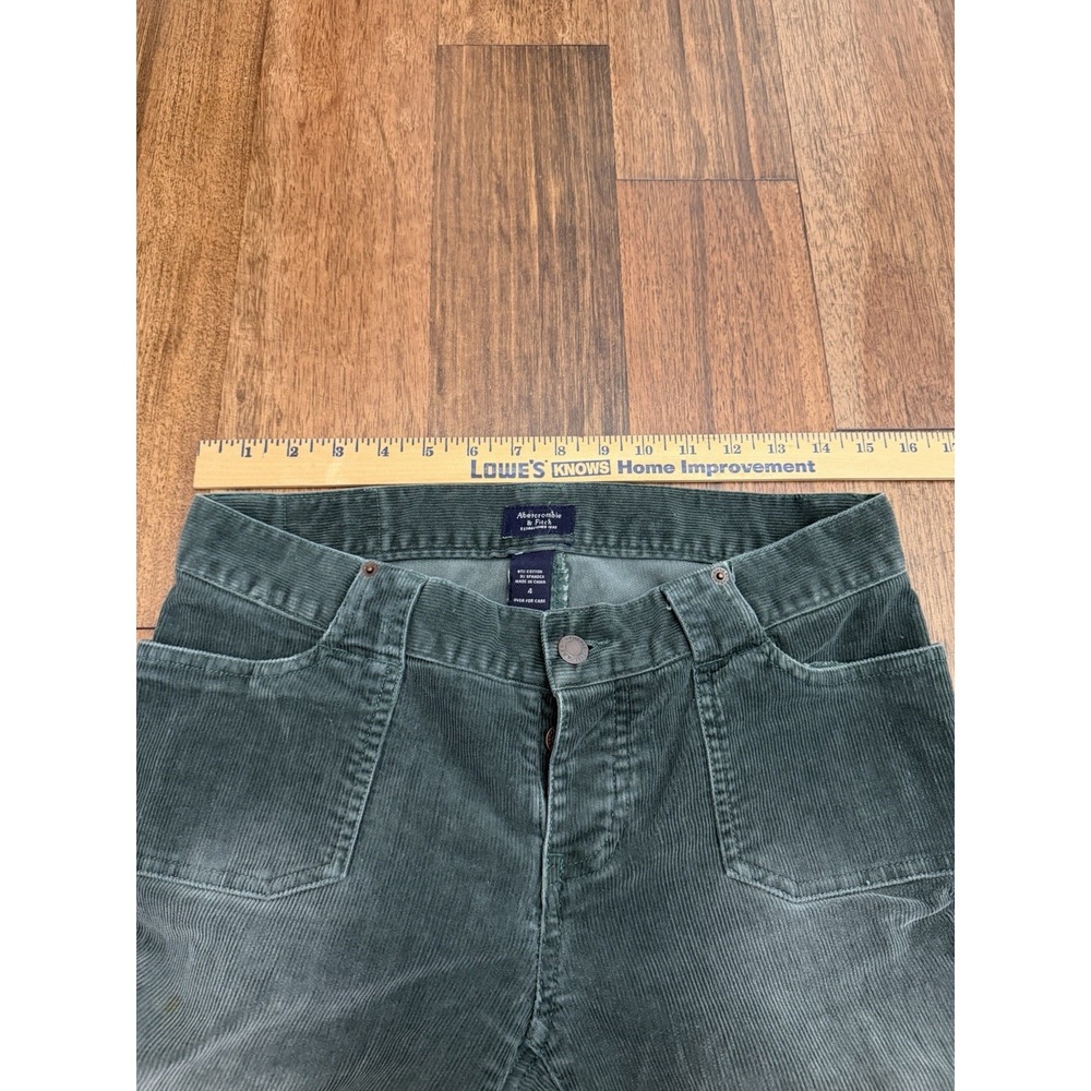 Vintage Abercrombie & Fitch 90s Corduroy Pants Y2K Green Womens Size 4 - Picture 4 of 8
